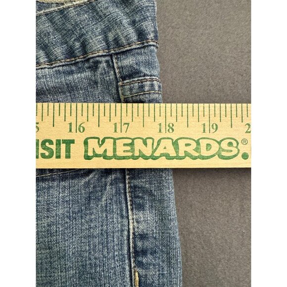 Rue21 Womens Bootcut Jeans Size 16 Medium Wash Embroidered Back Pockets Distress - Picture 6 of 9